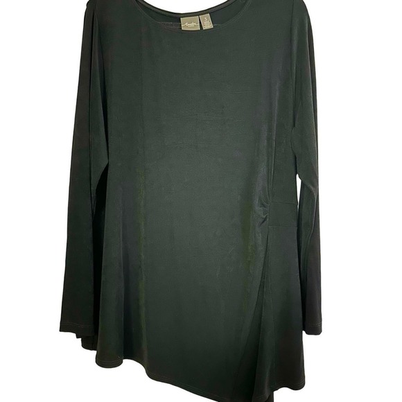 Travelers by Chico's Tops - Chico’s Traveler Stretchy Black Asymmetrical Hem Long Sleeve Tunic Sz 3 (16/XL)